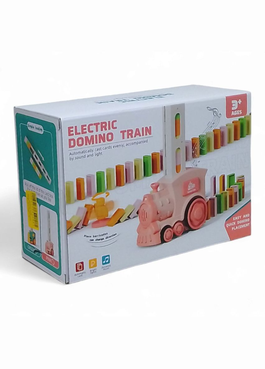 Интерактивная игрушка "Домино-поезд", свет, звук (розовый) MIC (292707037)