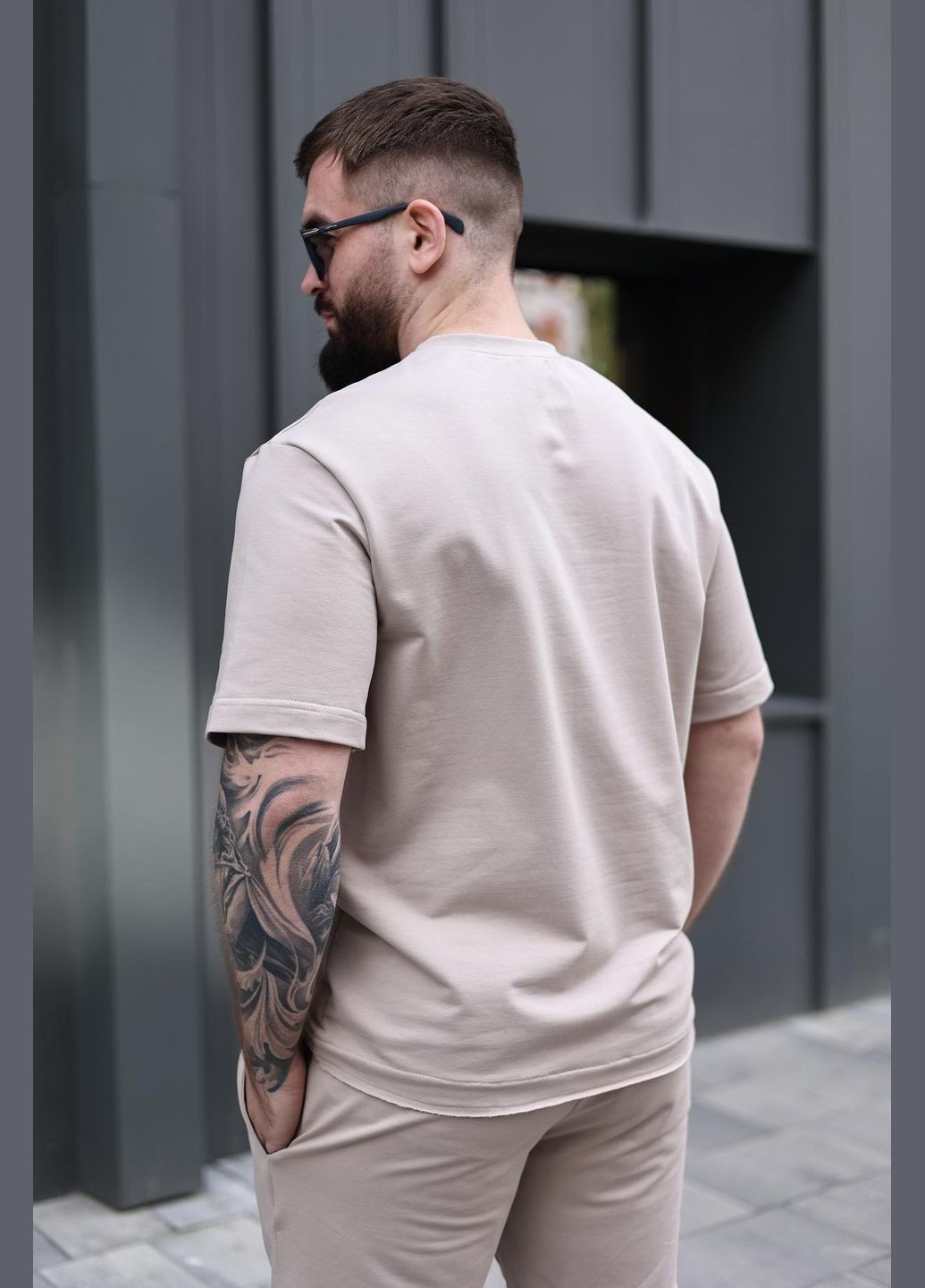 Бежевый летний мужской комплект No Brand