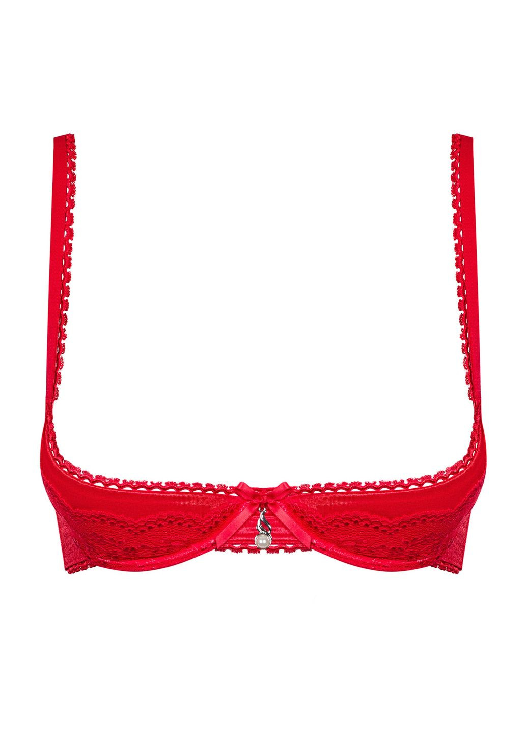 Червоний бюстгальтер з відкритими чашечками lovica Obsessive