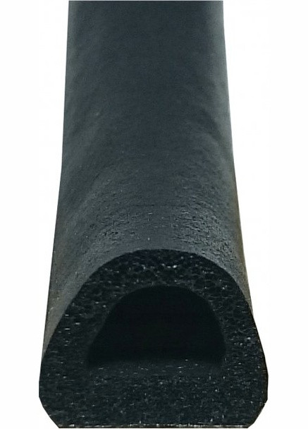 Ущільнювач D-профіль Sanok (10x12 мм, 50 м) самоклеючий чорний бухта (20611) Stomil Sanok (295043247)