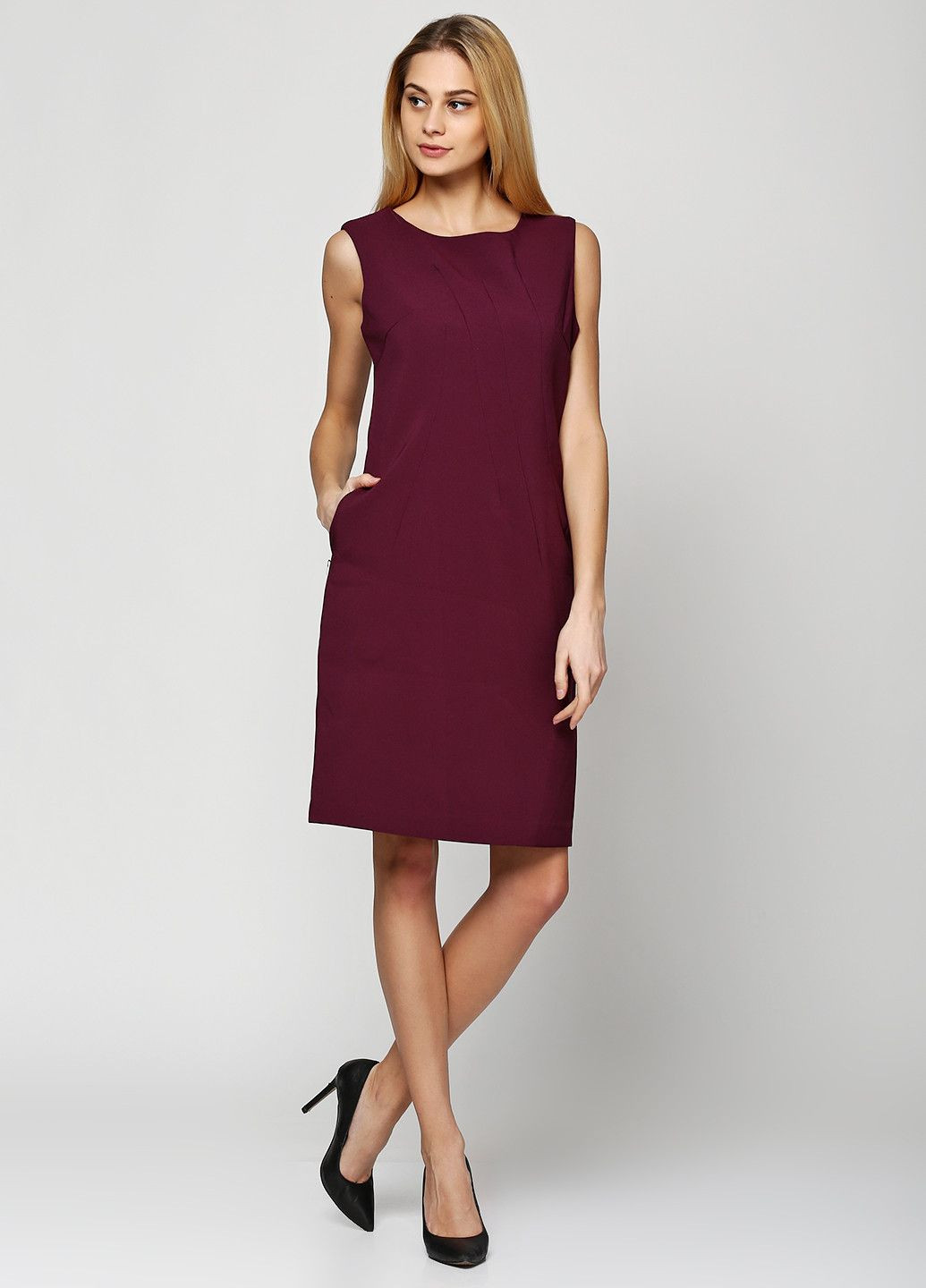 Фиолетовое повседневный платье черный футляр Axel однотонное