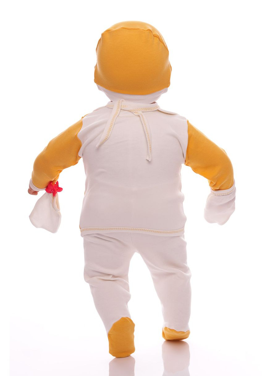 Помаранчевий набір розпашонка, повзунки та шапочка в коробці з бджілкою помаранчевий. 62 см (40201) BABYKROHA