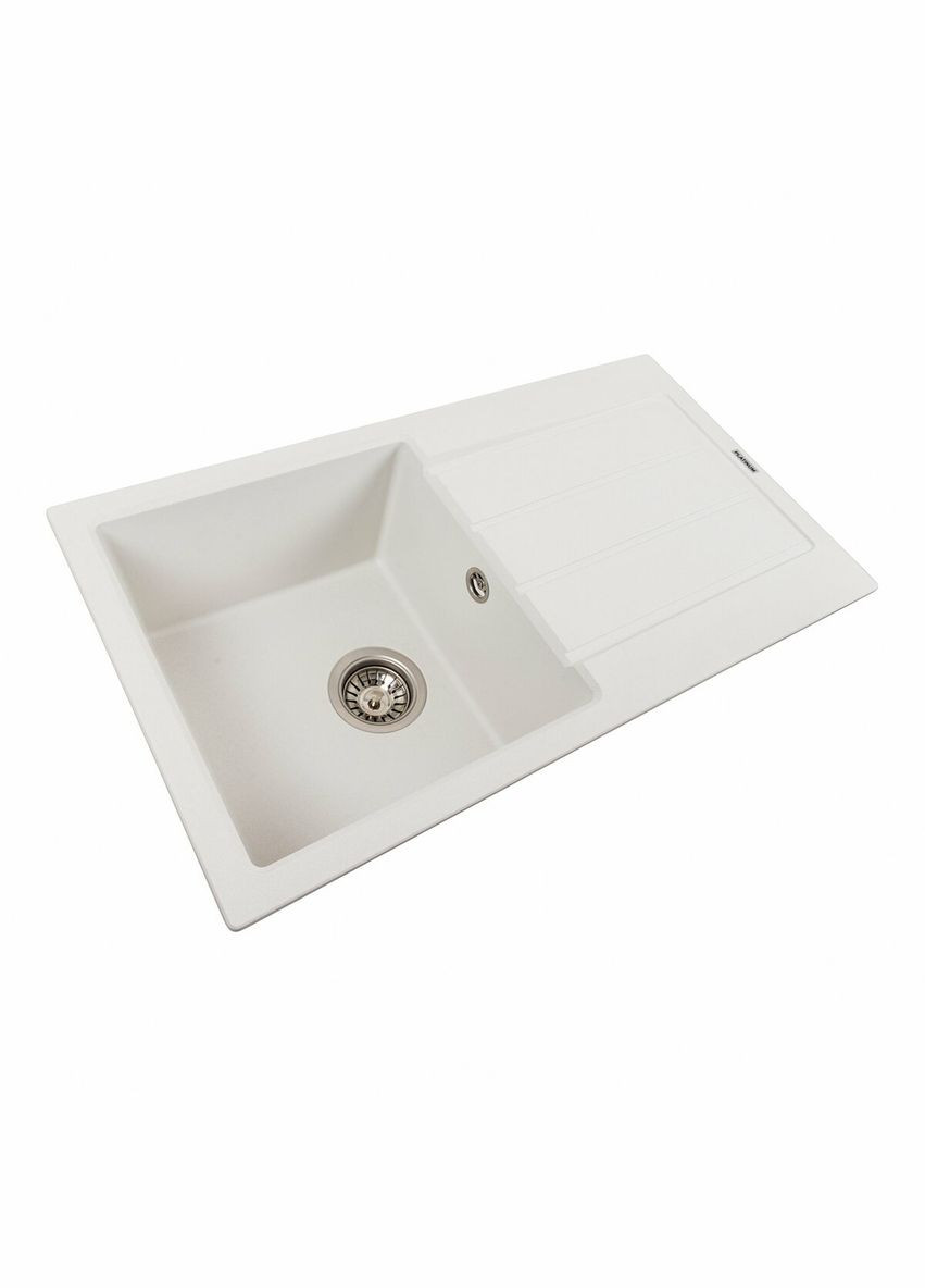Гранитная мойка для кухни 7843 SOLID матовая Белая Valeso (336937521)