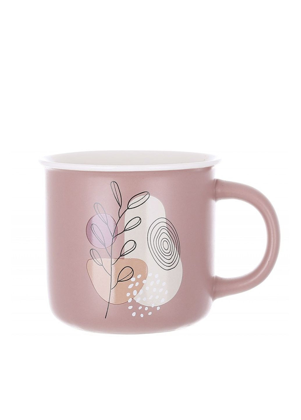 Керамическая кружка "Листочек" цвет розовый CB-00270269 BonaDi (319321467)