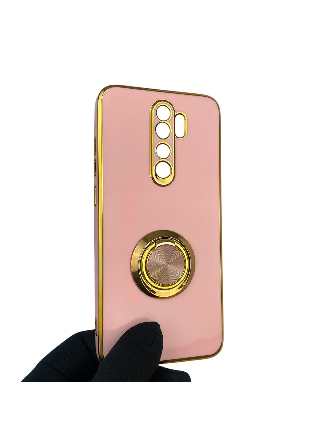 Чохол для Redmi Note 8 Pro з кільцем-підставкою із золотою окантовкою на сяомі редмі нот 8 про пудровий gs1 Xiaomi (366229528)