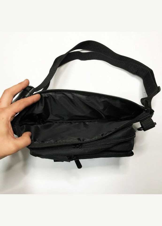 Качественная и надежная тактическая сумка-бананка из прочной и водонепроницаемой ткани черная через плечо Trend (317407049)