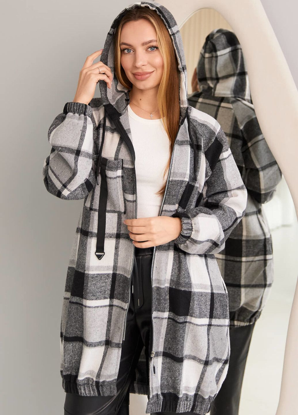 Бомбер-рубашка женский с капюшоном "Ноя" MioRichi на молнии (324393095)