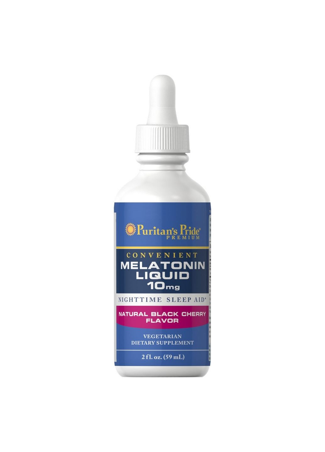 Натуральна добавка Melatonin 10 mg Liquid, 59 мл Черешня Puritans Pride (293477778)