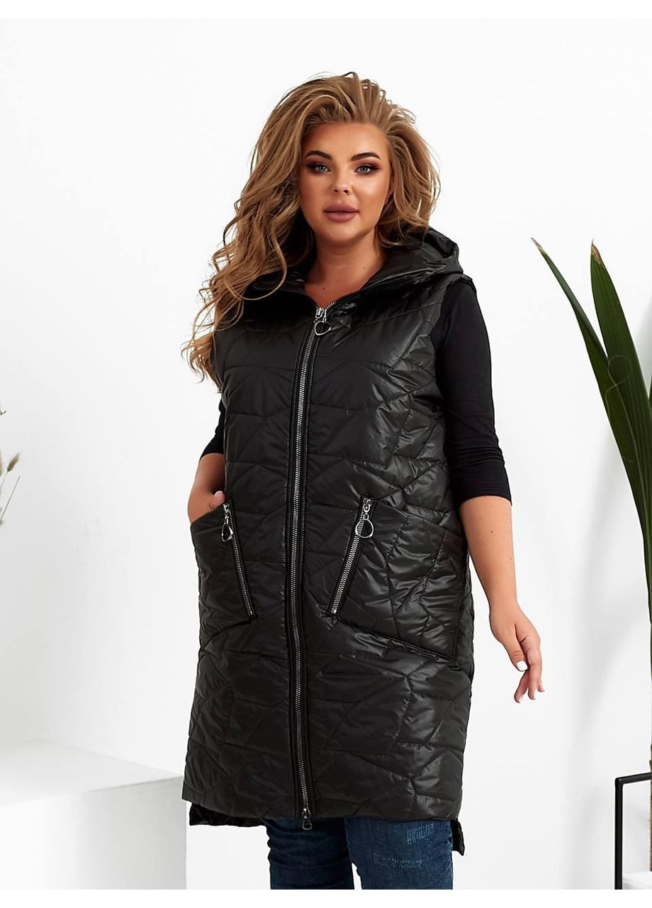 Женский жилет прямого кроя черный цвет New Trend (304988945)