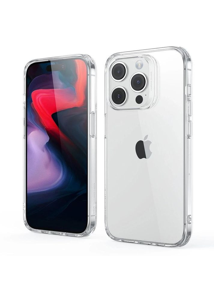 Силіконовий протиударний чохол панель + скло 9Н на Iphone 15 Pro Max прозорий (GC050909) No Brand (317297466)