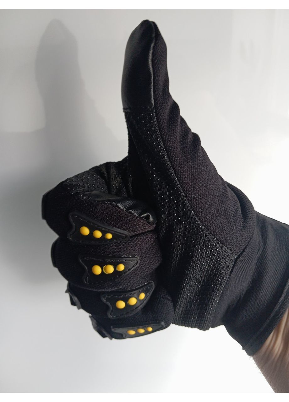 Моторукавицы с защитой черные, сенсорное касание, No Brand (370639464)