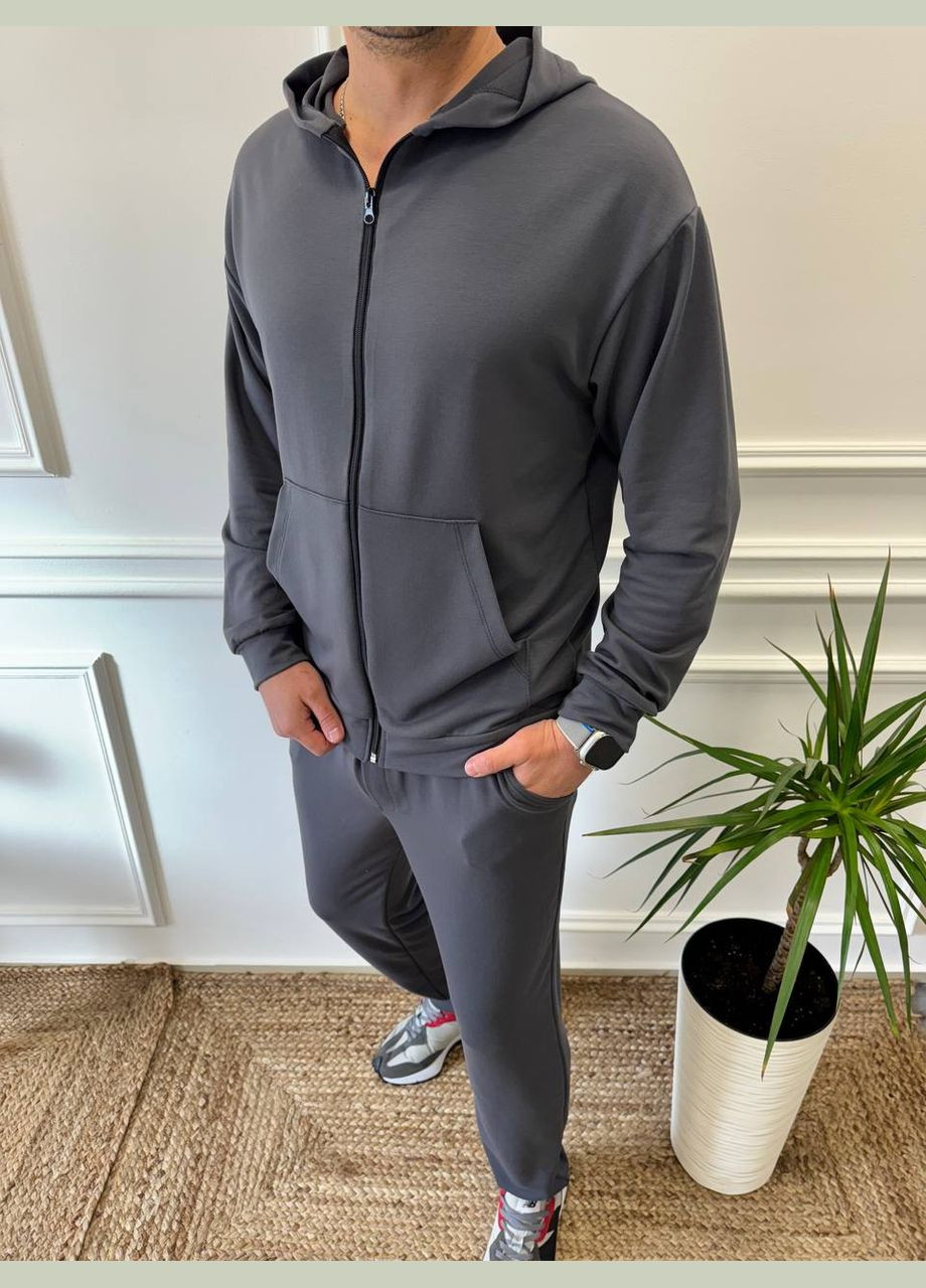 Графітовий костюм на блискавці No Brand