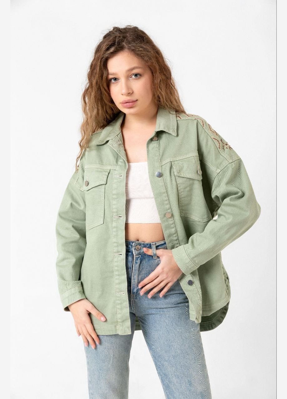 Джинсова вишита куртка Таємнича оливкова ESQ 5275 (303899027)