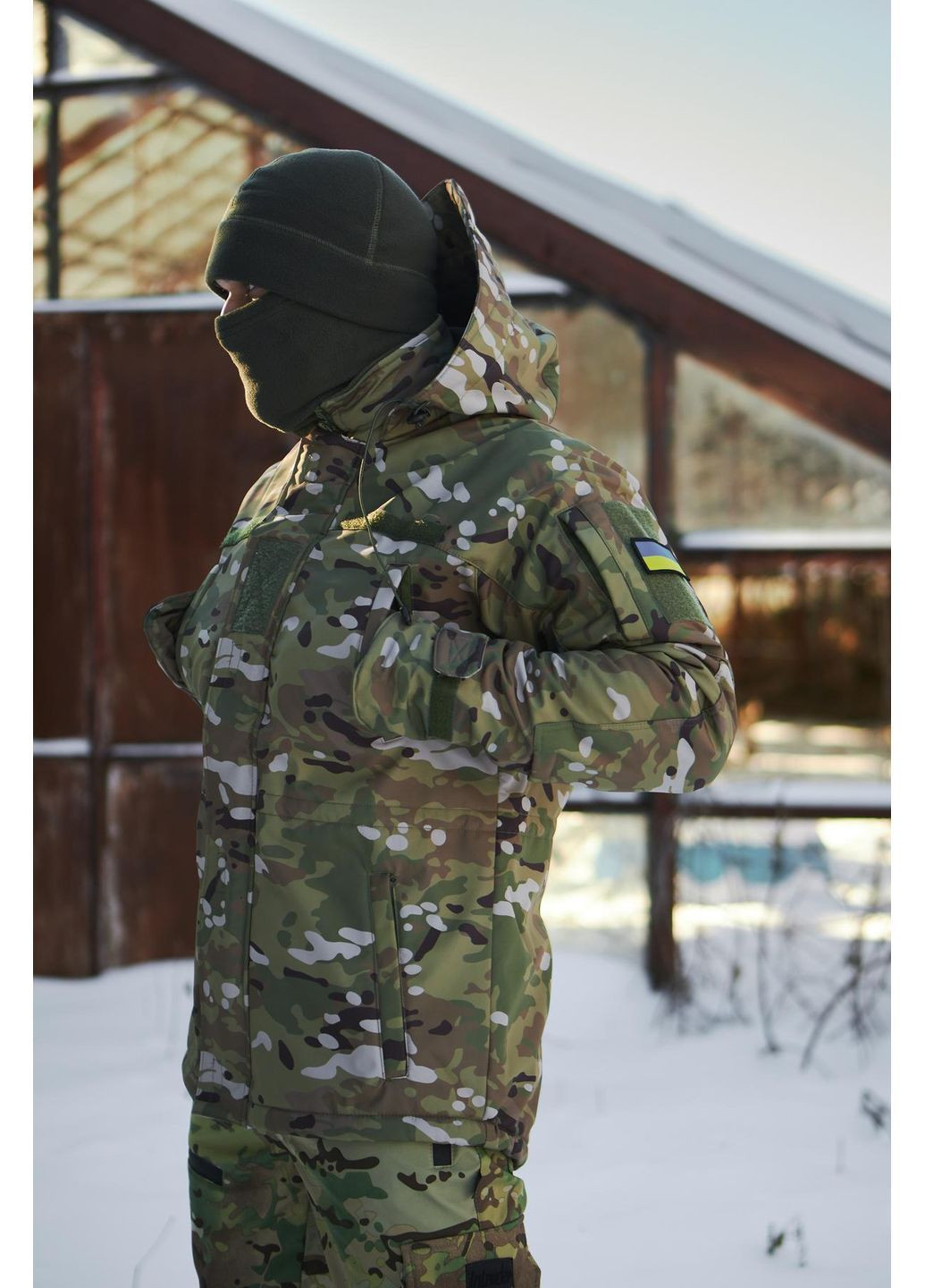 Теплый зимний бушлат на синтепоне Single Sword в камуфляже мультикам + бесплатный ПОДАРОК на выбор Intruder Утеплений тактичний бушлат (370139792)