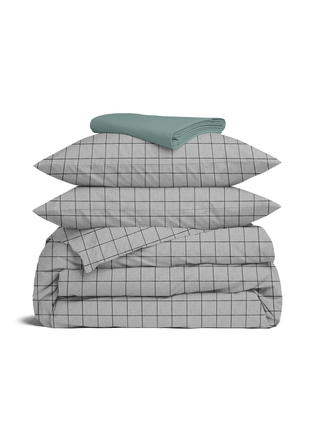 Полуторное постельное белье с простыней на резинке GREY GEOMETRY CS5 (4822052139981) Cosas (392828386)