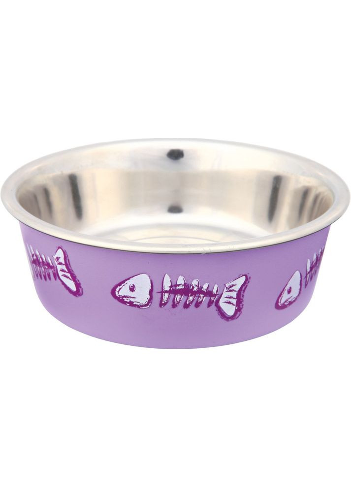 Миска для кошек на резиновой основе, металлическая с пластиковым покрытием, 12 см, 250 мл Trixie (355252692)