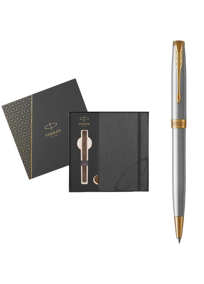 Набір SONNET Stainless Steel GT BP кулькова ручка + блокнот 84 132b24 Parker (316517568)