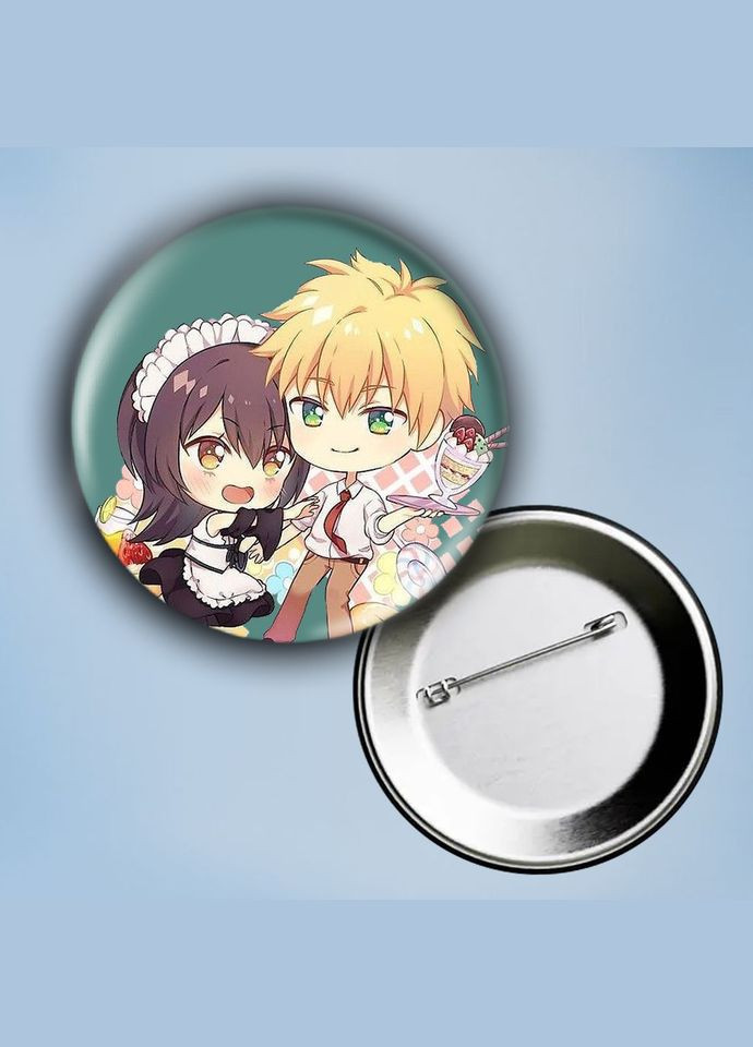 Значок на булавці Аніме Президент - покоївка #3 металевий 56 мм No Brand (304508990)