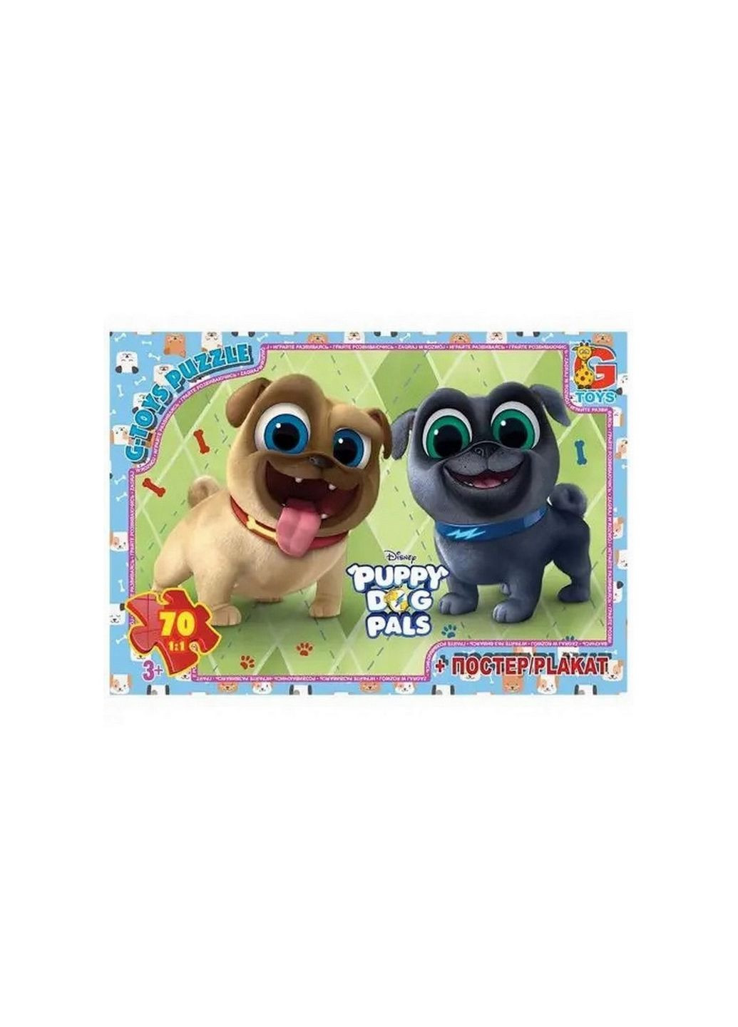 Пазли дитячі "Веселі мопси" Puppy Dog Pals MD404, 70 елементів G-Toys (286844996)