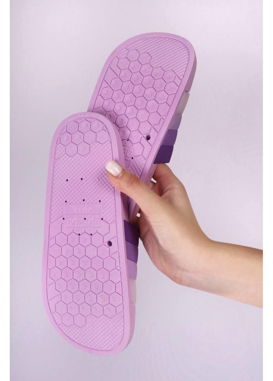 Сиреневые шлепанцы женские летние сиреневые силиконовые No Brand