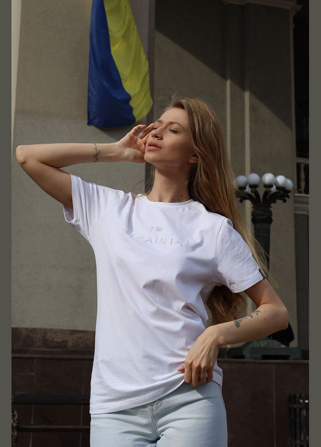 Біла літня футболка i'm ukrainian Garne