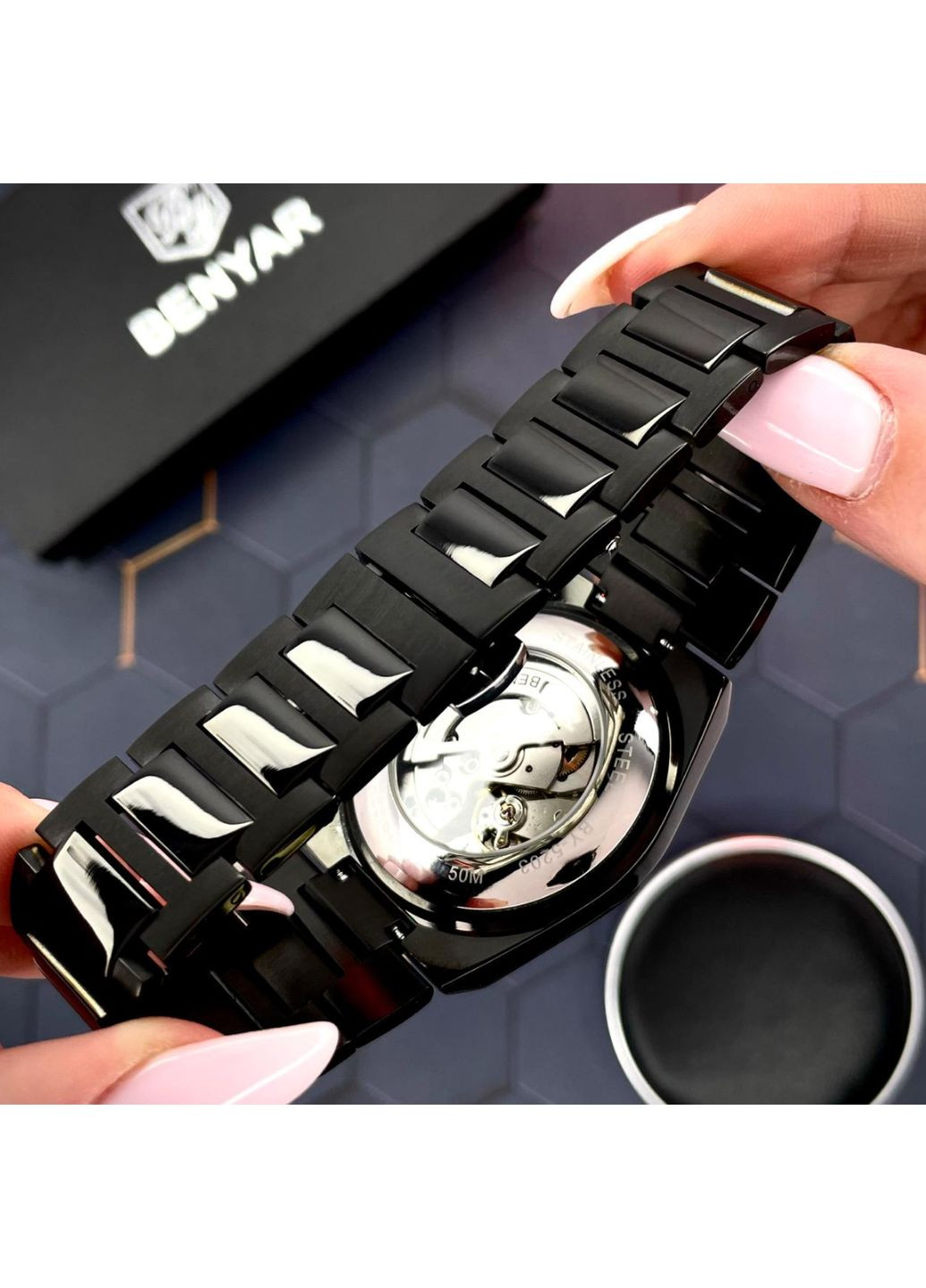 Мужские часы BY-5203 Black-Blue Benyar (356173288)