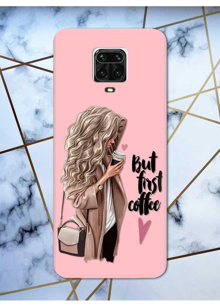 Матовый чехол на Xiaomi Redmi Note 9 Pro / Note 9S / Note 9 Pro Max дизайн Девушка с кофе принт 114 Creative (359497182)