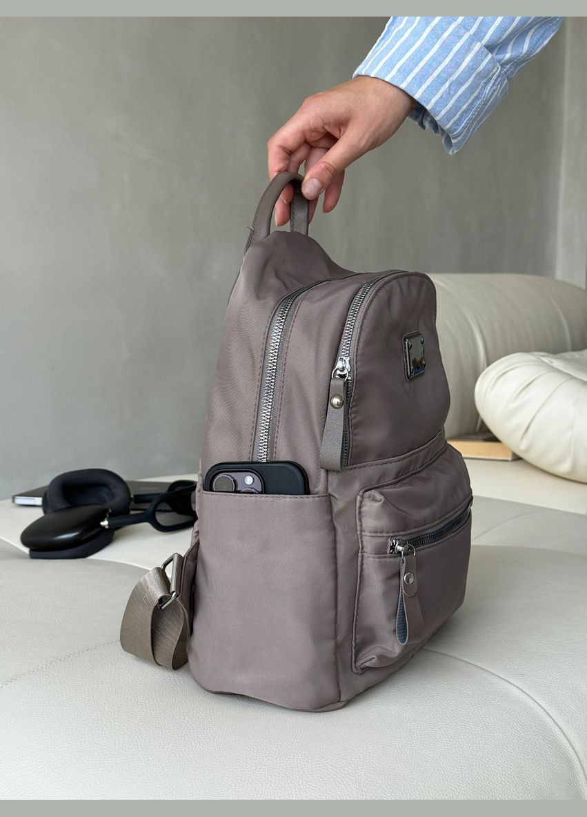 Стильний жіночий рюкзак, Міський жіночий рюкзак, Рюкзак для дівчини 9556 Кавовий 72915 OnePro (300168133)