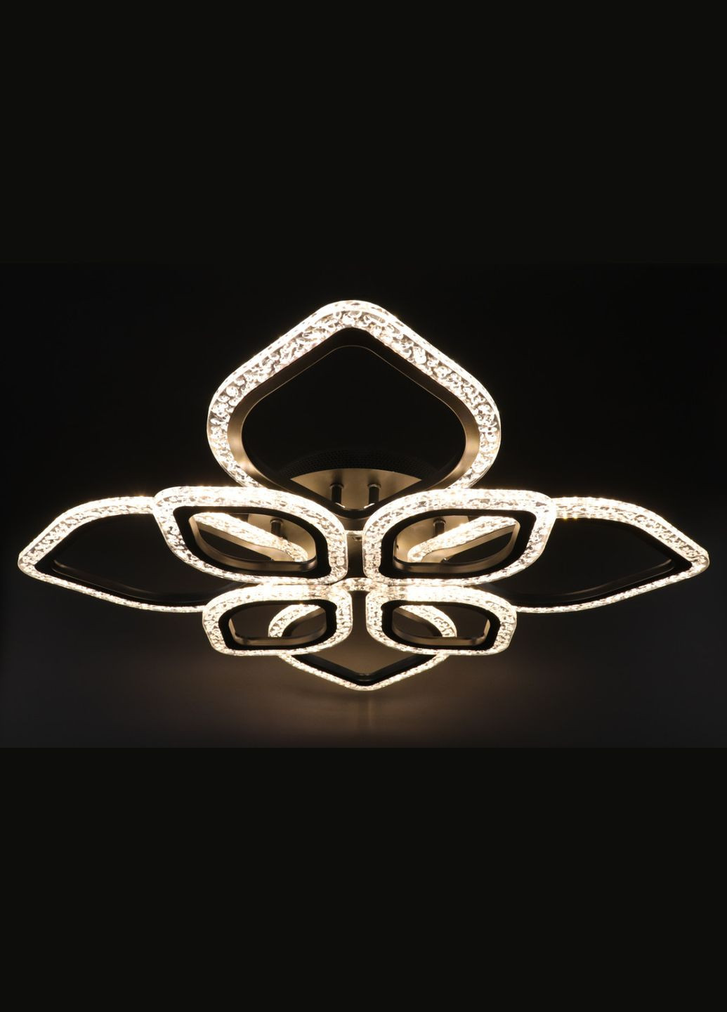 Люстра світлодіодна стельова LED світильник для квартири на стелю лед з пультом 25746 Чорний 10х53х71 см. Sunnysky (364766753)