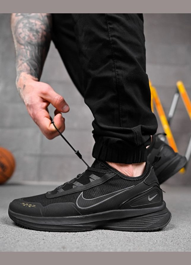 Чорні Літні чоловічі літні кросівки чорні з чорною підошвою No Brand