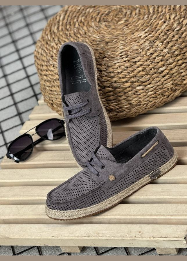 Стильні чоловічі мокасини замшеві сірі Freedom (335414708)