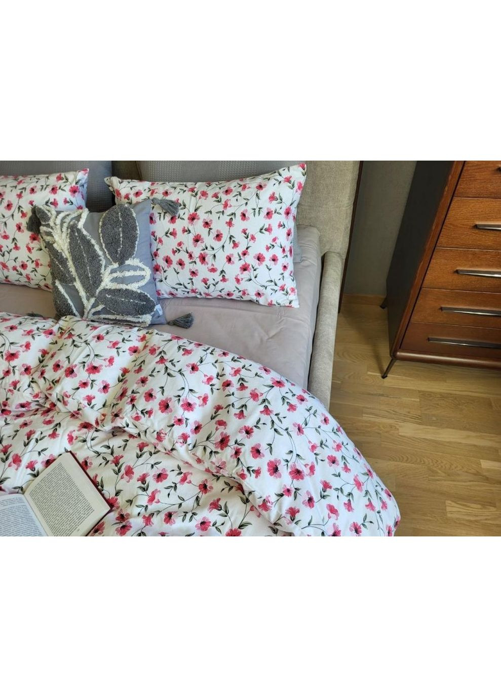 Постільна білизна Мія/сірий мусон, фланель(байка) Сімейний розмір, наволочки 70/70 No Brand (363191270)