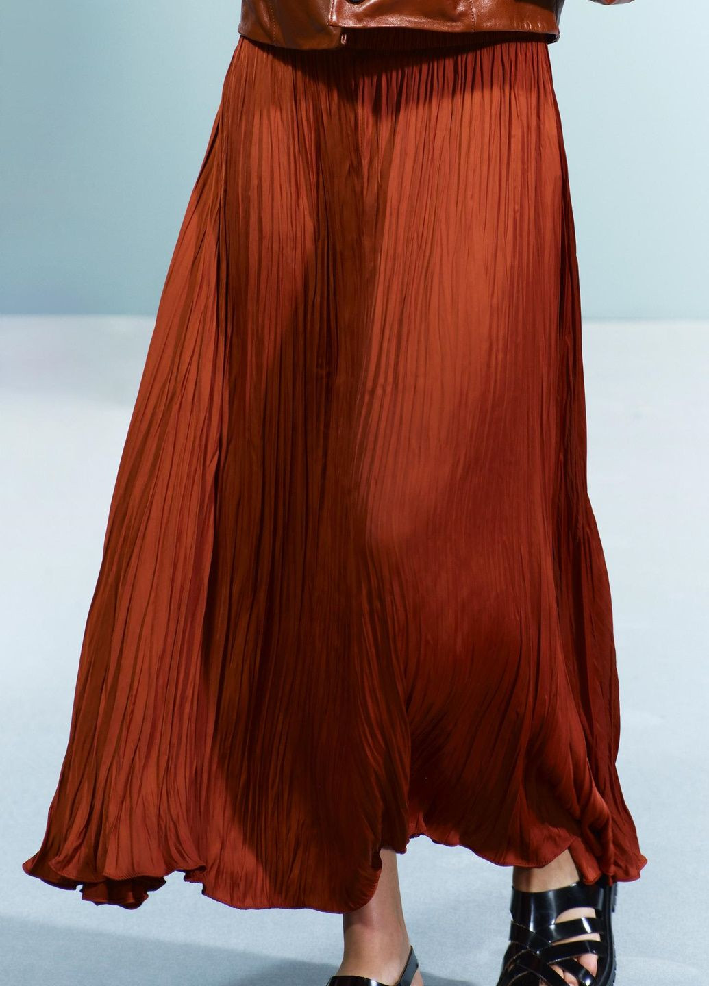 Оранжевая повседневный однотонная юбка Zara
