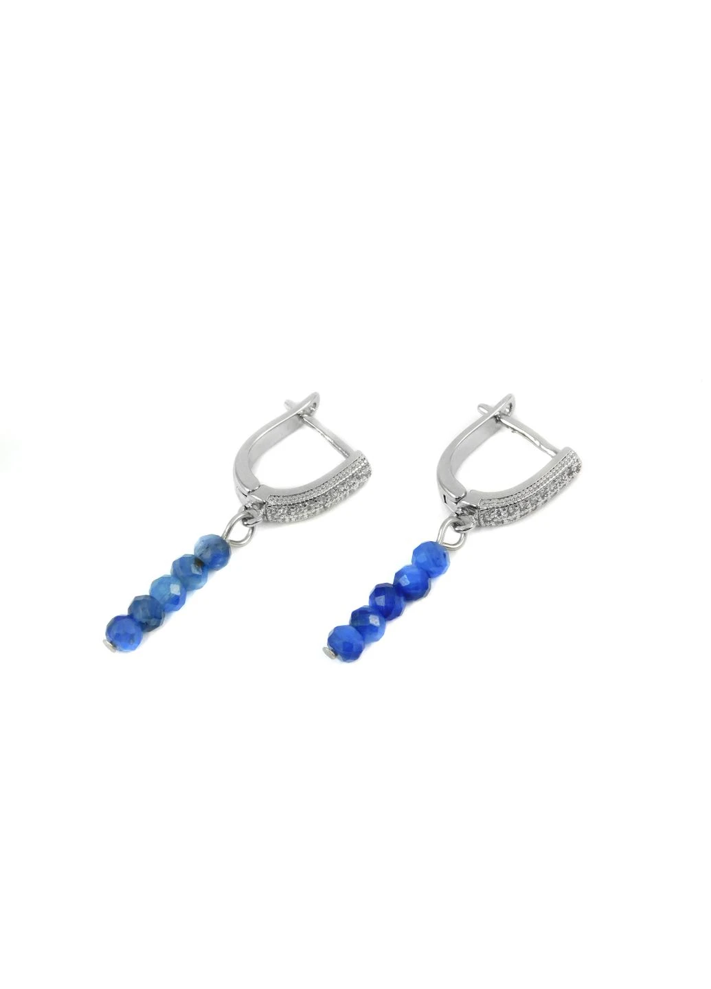 Эксклюзивные серьги Кианит рондель Fursa fashion (315591518)