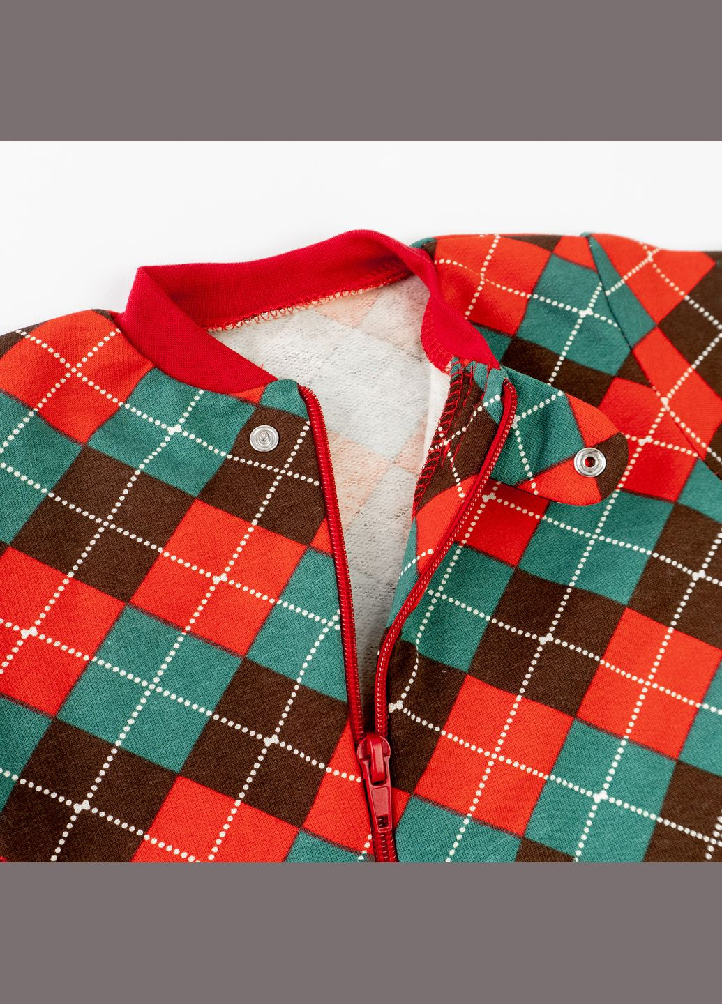 Ромпер з начісом на блискавці в клітинку Scotland dexter's (279849822)