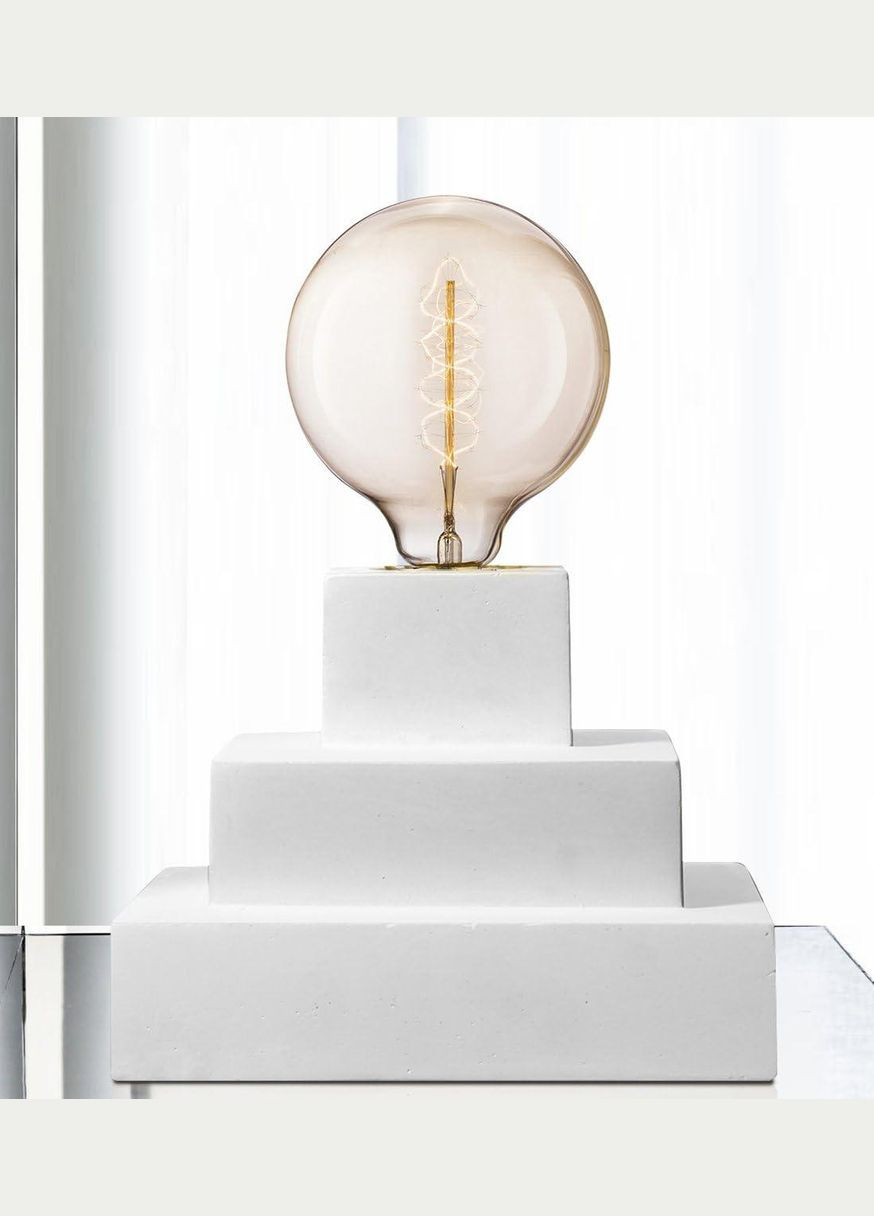 Винтажная настольная лампа MUSE с белым цементным пьедесталом 40 Вт 17.4см Белый No Brand (301221936)