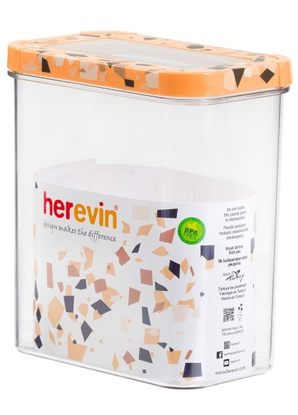 Контейнер пл. STONE Transparent Lid 1.8 л (161207-158) Herevin (365278116)