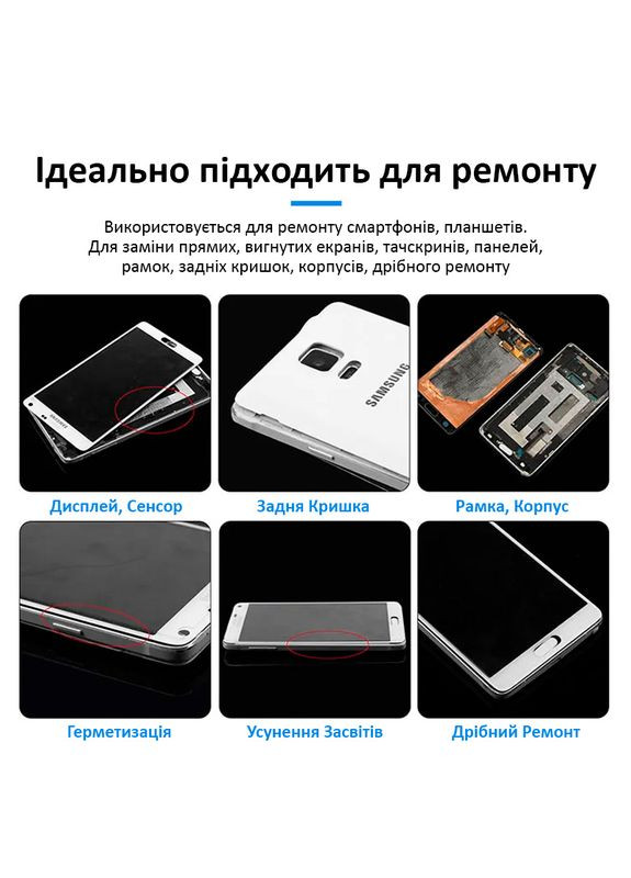 Клей G21 для ремонту дисплея, задньої кришки, з дозатором, чорний 15 мл Sunshine (290192280)