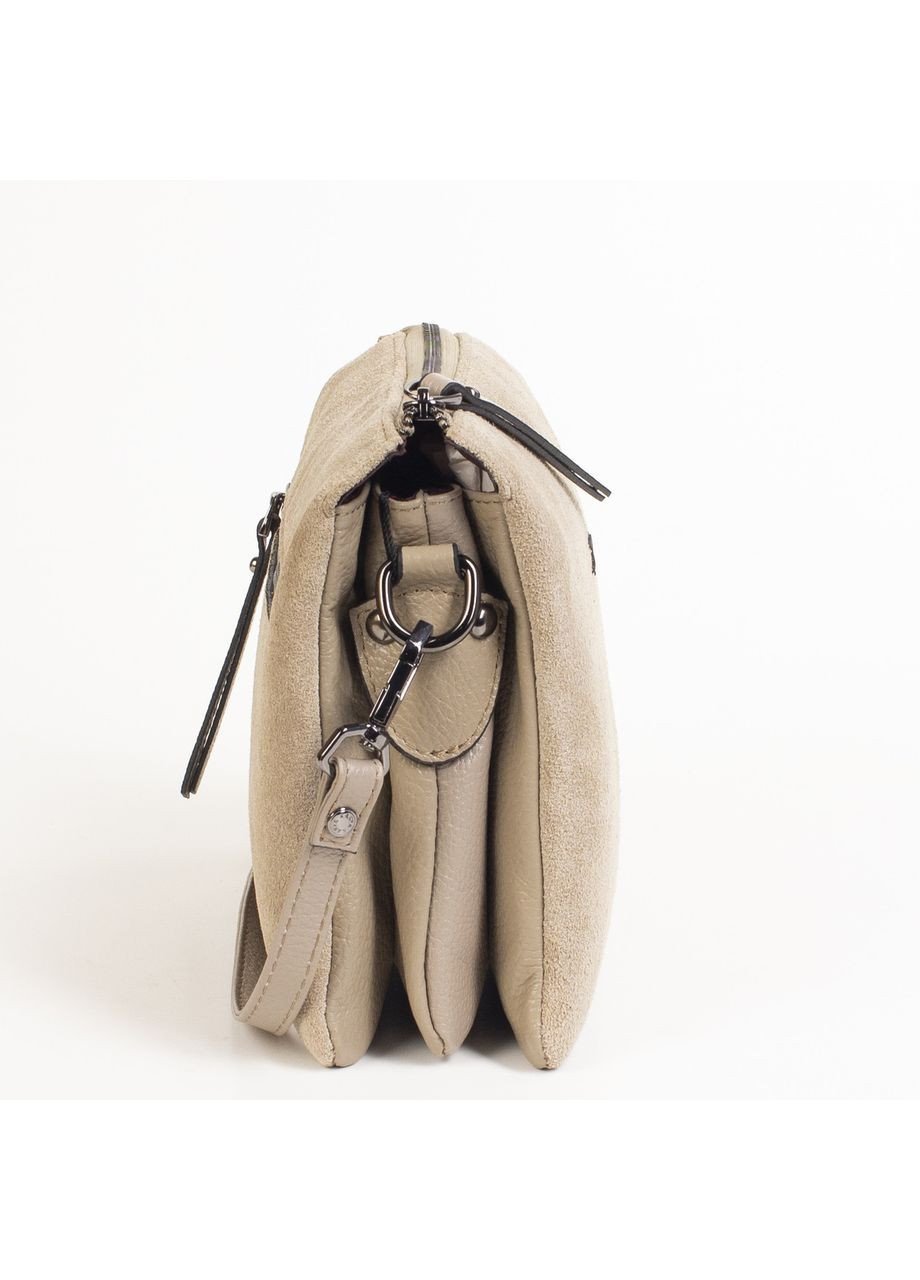 Жіноча шкіряна замшева сумка 3012-2 бежева Karya (367735247)