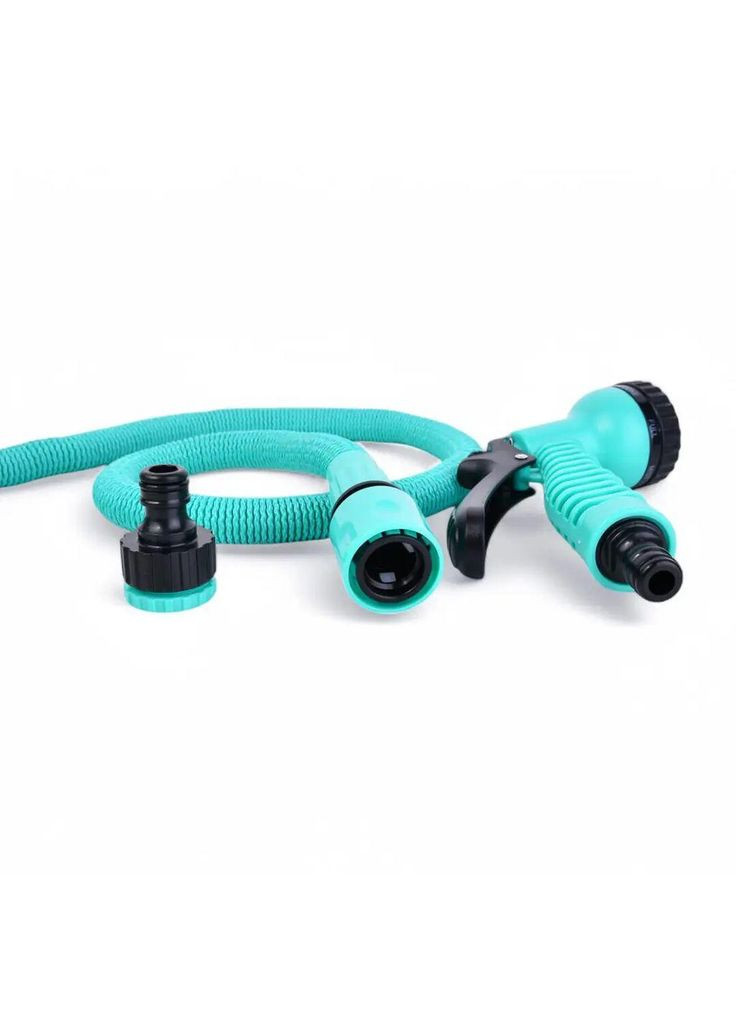 Растяжной поливочный шланг 30м с распылителем на 7 режимов Expandable Garden Hose K-100FT Turquoise No Brand (350349124)