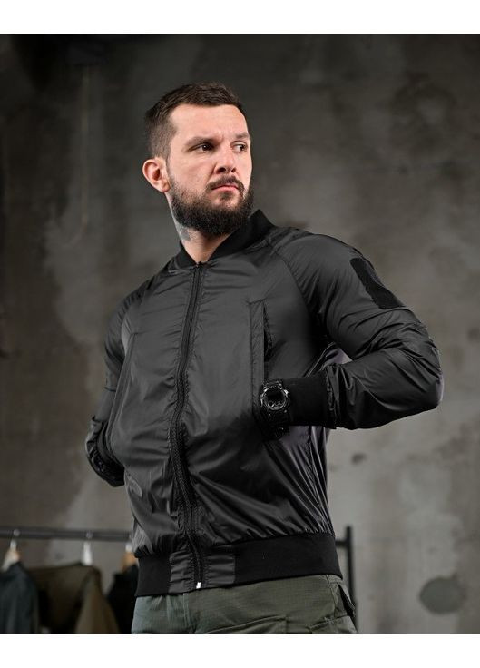 Тактична чоловіча демісезонна вітрівка чорна No Brand (362419402)
