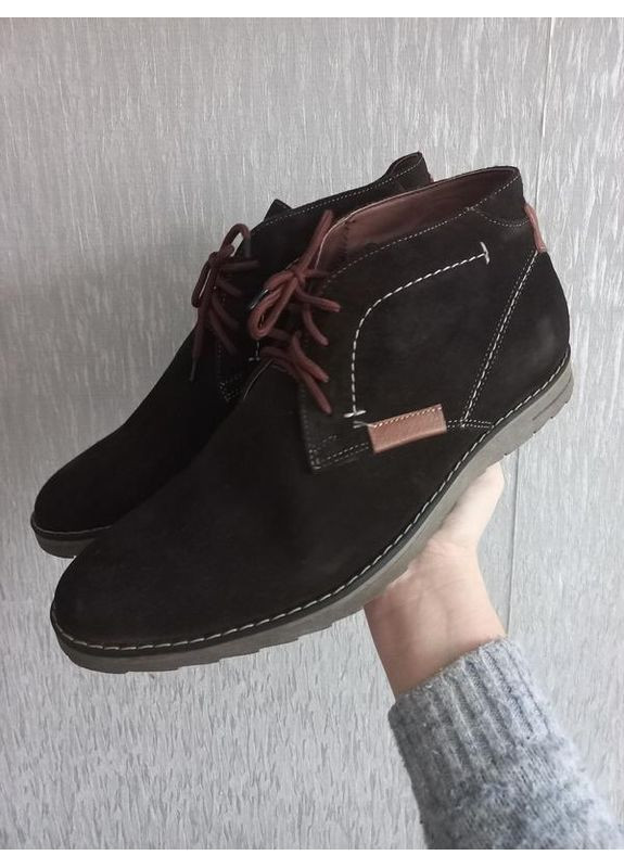 Коричневые зимние ботинки мужские зимние замш No Brand