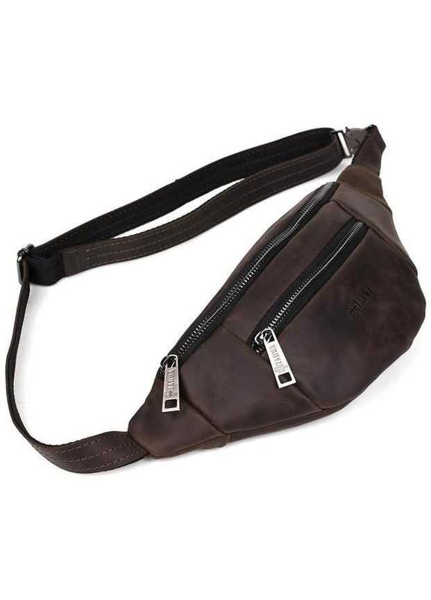 Спортивна сумка жіноча на пояс через плече з натуральної шкіри середня Коричневий 35506 TARWA (352165962)