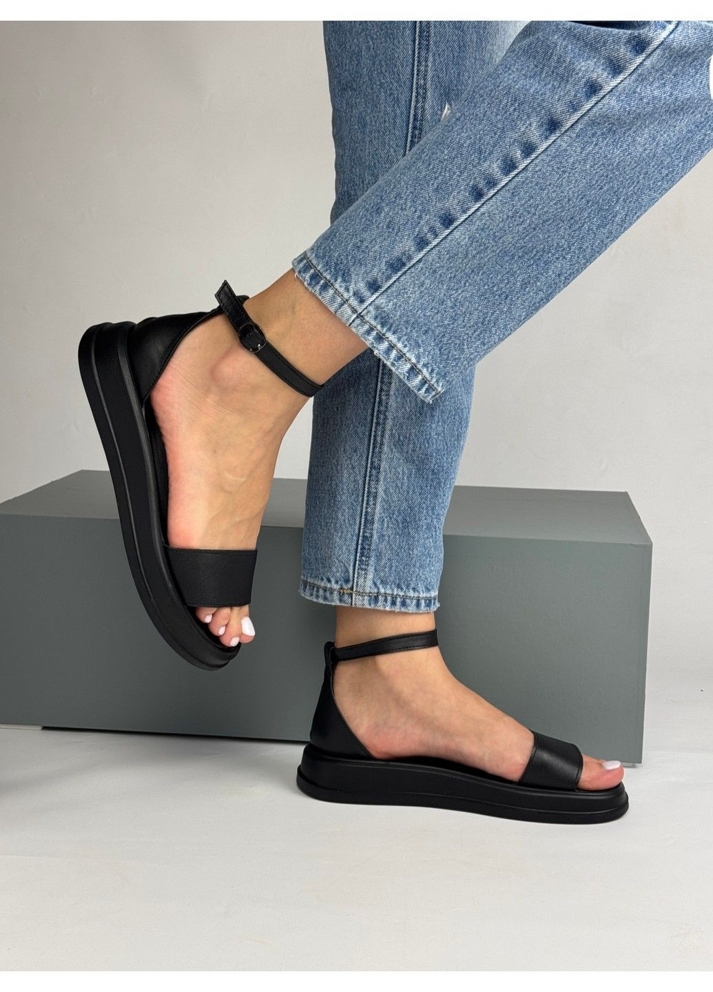 343 Босоніжки Шкіряні Чорні Mermaid (335365736)