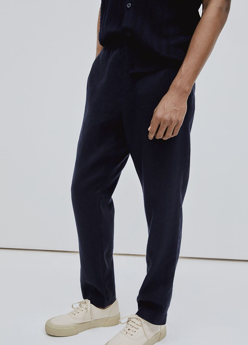 Темно-синие кэжуал демисезонные брюки H&M