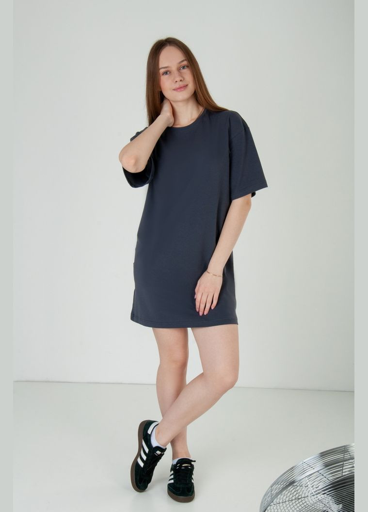 Графитовое платье-футболка для женщин "oversize" 09-3385-83 темно-бежевый Авекстекс