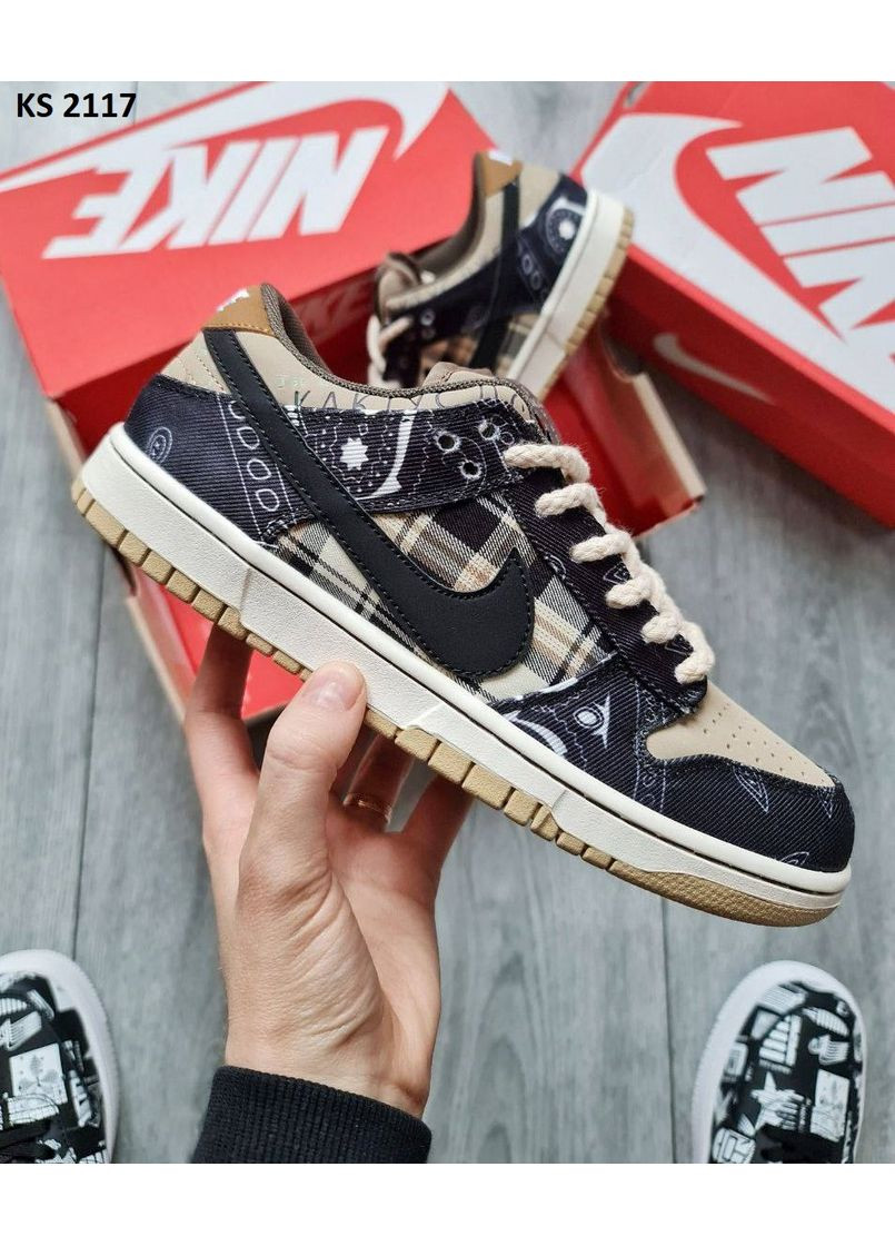 КРОССОВКИ ЖЕНСКИЕ NIKE SB DUNK LOW TRAVIS SCOTT CACTUS JACK НАЙК СБ ДАНК No Brand комбинированные демисезоны (368883718)