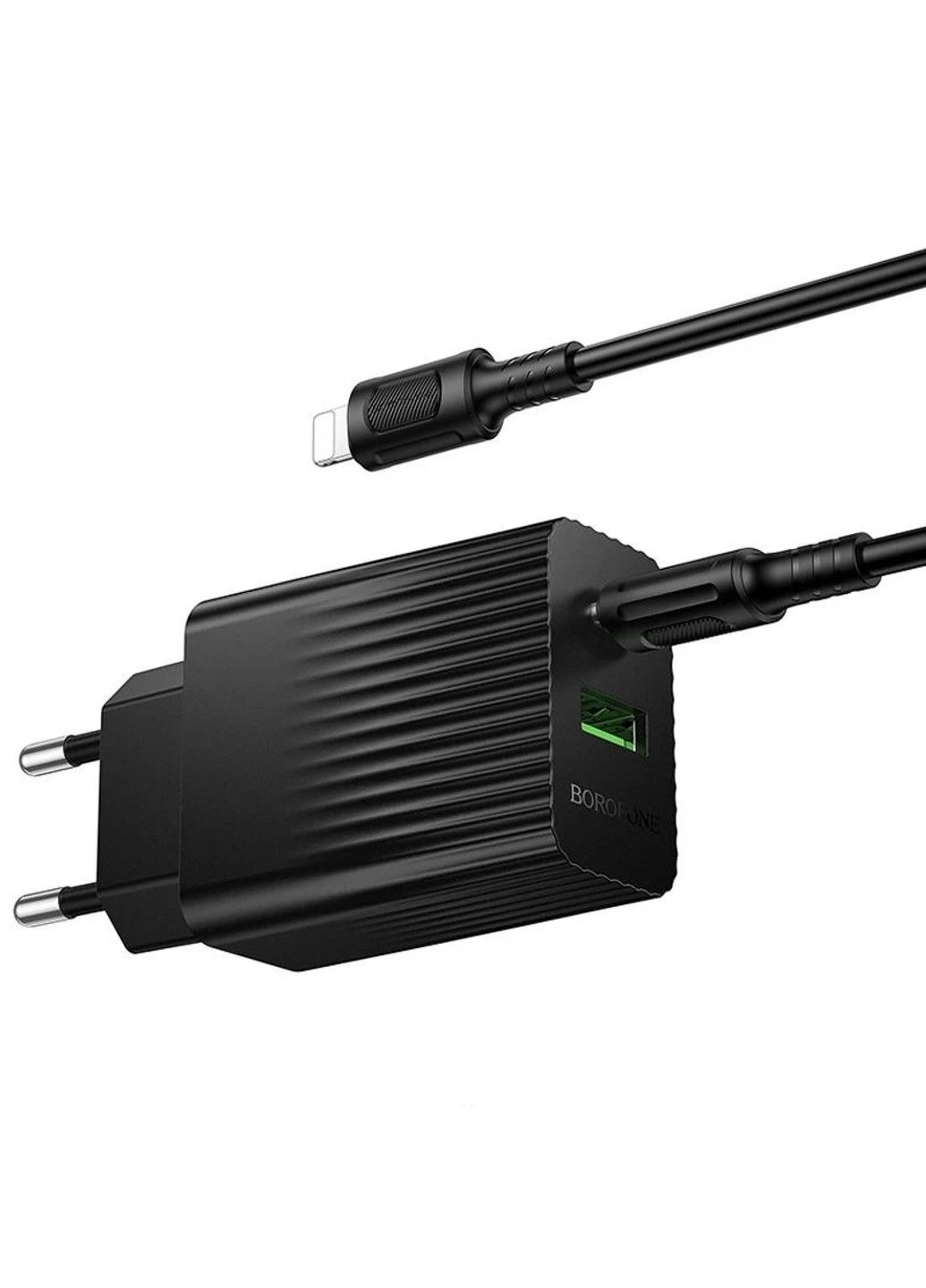 СЗУ BAS76A Source PD30W+QC3.0 (1USB-A/1C) + кабель Type-C to Lightning Borofone (389069315)