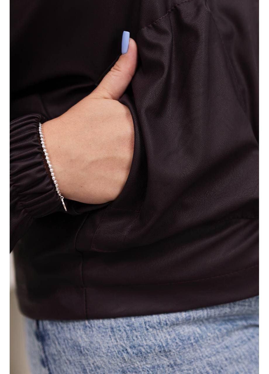 Темно-бордовая демисезонная женская куртка из эко-кожи. Україна