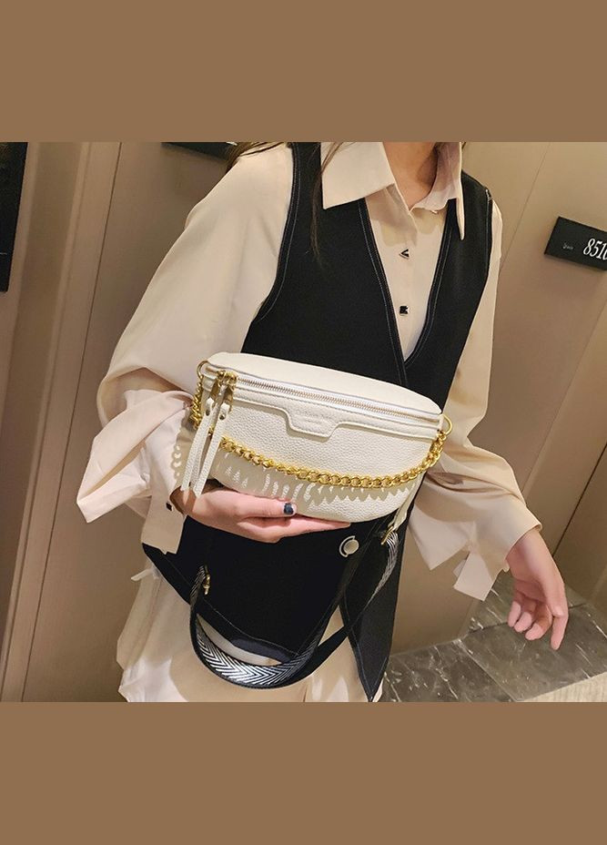 Модная женская бананка Fashion стильная и качественная женская сумочка на грудь кросс боди Молочный(BRT) Brettani (336552213)